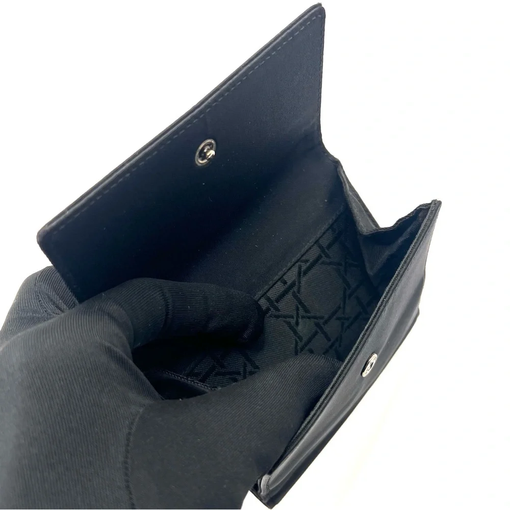 Authentic CHRISTIAN DIOR Black Compact Nylon Trifold Wallet